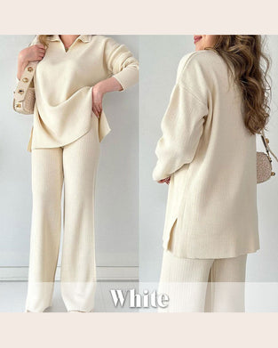 Ensemble De Deux Pièces Avec Caractéristiques Couleur Uni Et Tricot