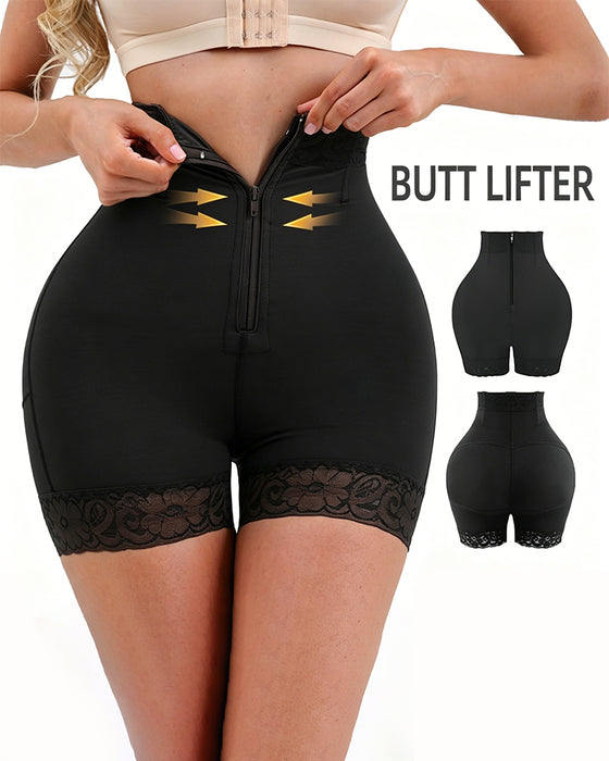 Pantalon Dentelle Fermeture Éclair Taille Haute Élévateur De Fesses
