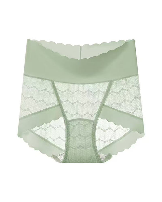 Culottes Respirantes Sans Coutures à Haute Taille Dentelle
