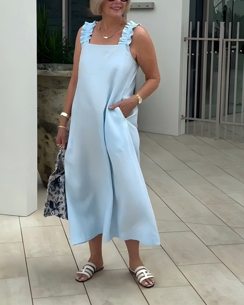 Robe Décolleté Carré Sans Manches