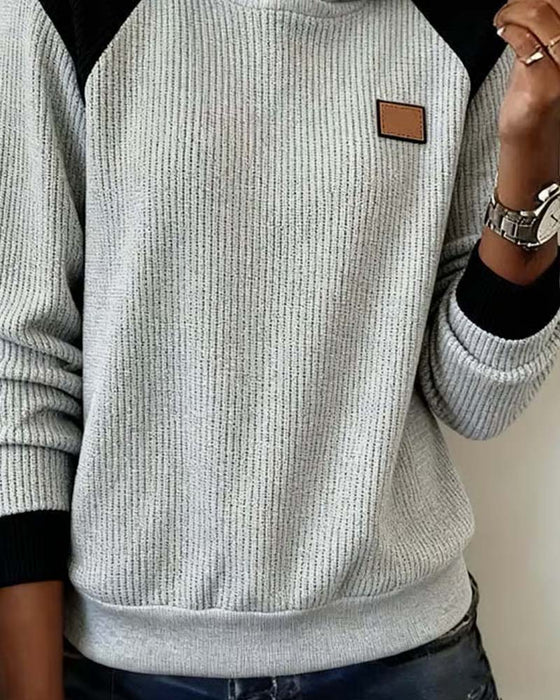 Sweat À Capuche Bloc De Couleur Décontracté Femme