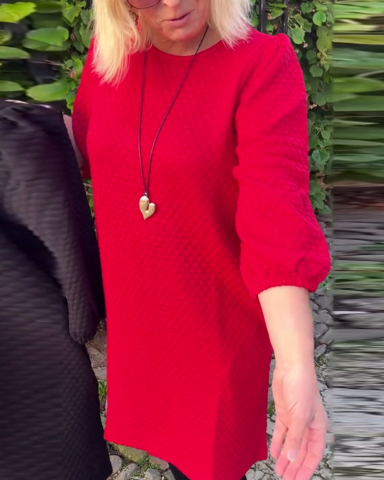 Robe décontractée de couleur unie à col rond