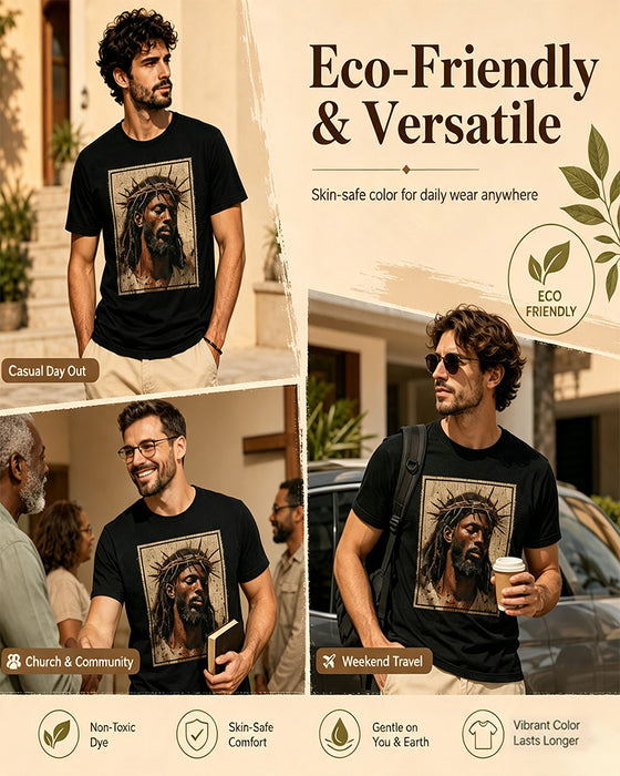 T-Shirt Homme Vintage Noir Imprimé