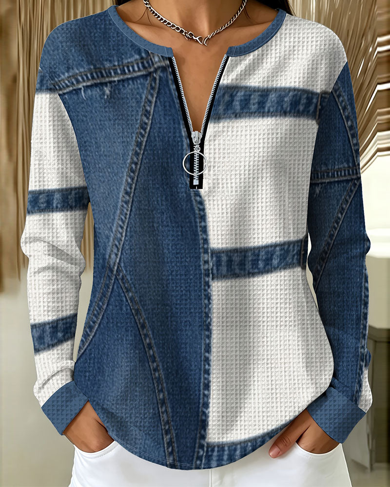 Haut Demi-Zip Décontracté Design
