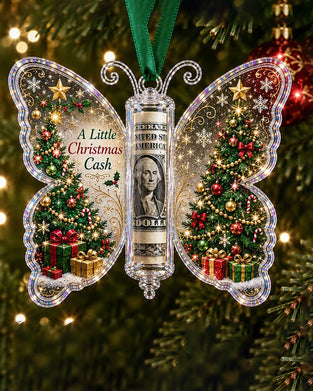 Papillon Noël Argent Liquide Cadeau Décoration
