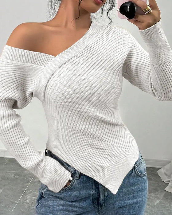 Pull Une Épaule Uni