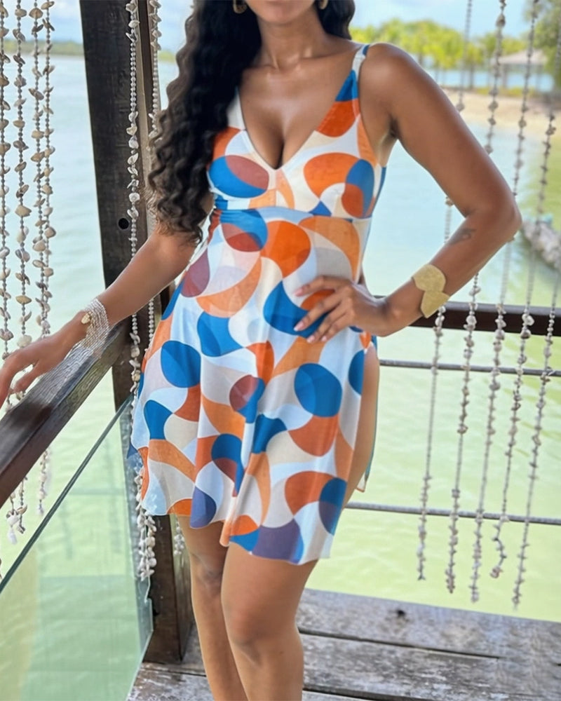 Une-Pièce Pois Imprimé Nouer-Devant