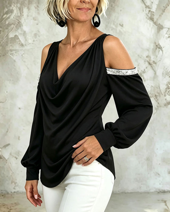 Blouse Décontractée Tendance Off-Épaule