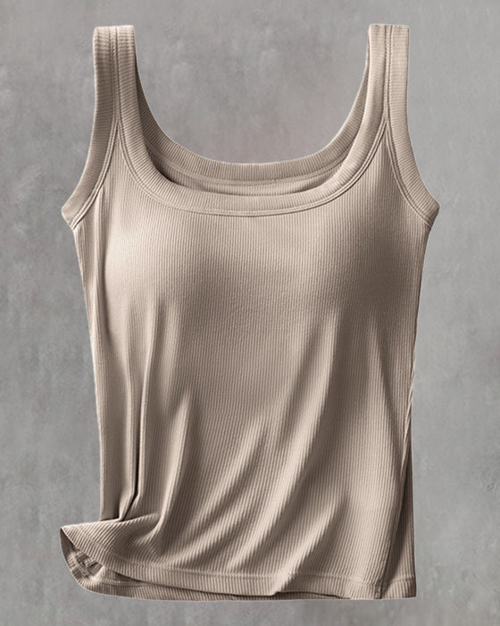 Débardeur Uni Avec Soutien-Gorge Intégré