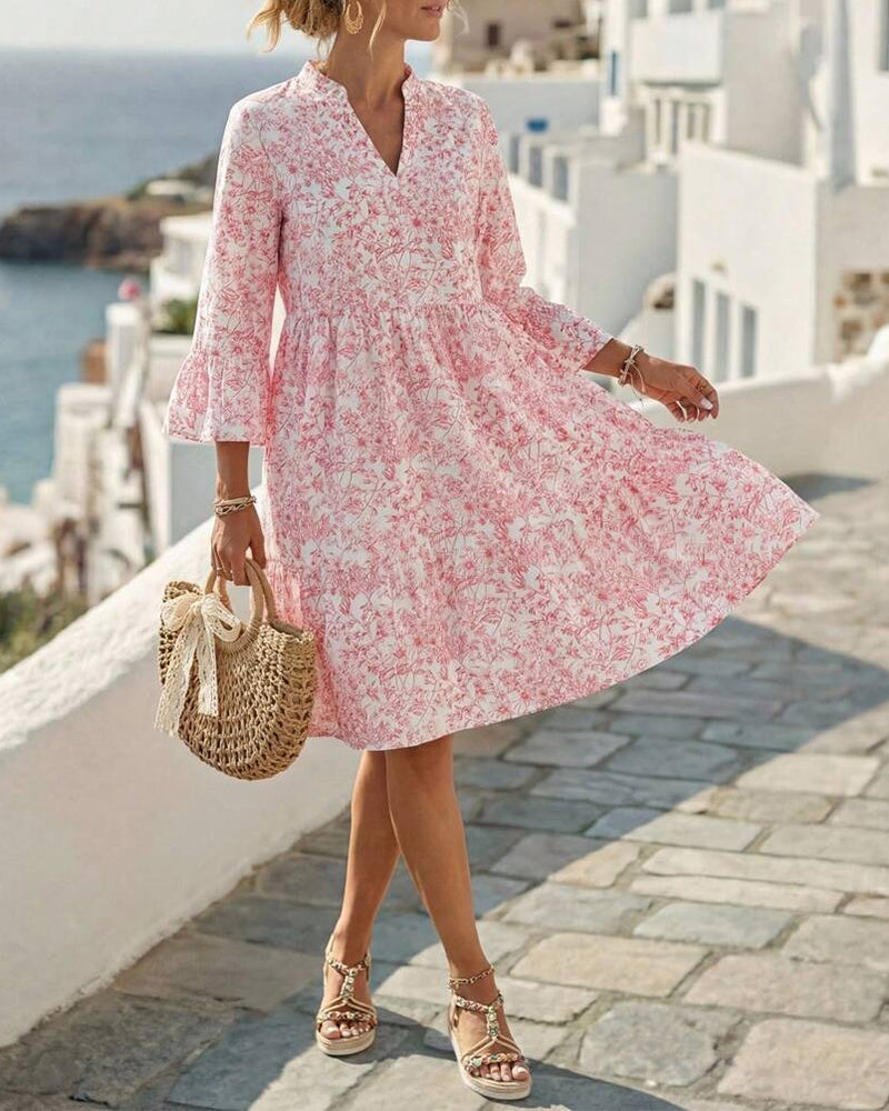 Robe Fleuri Col V Gâteau