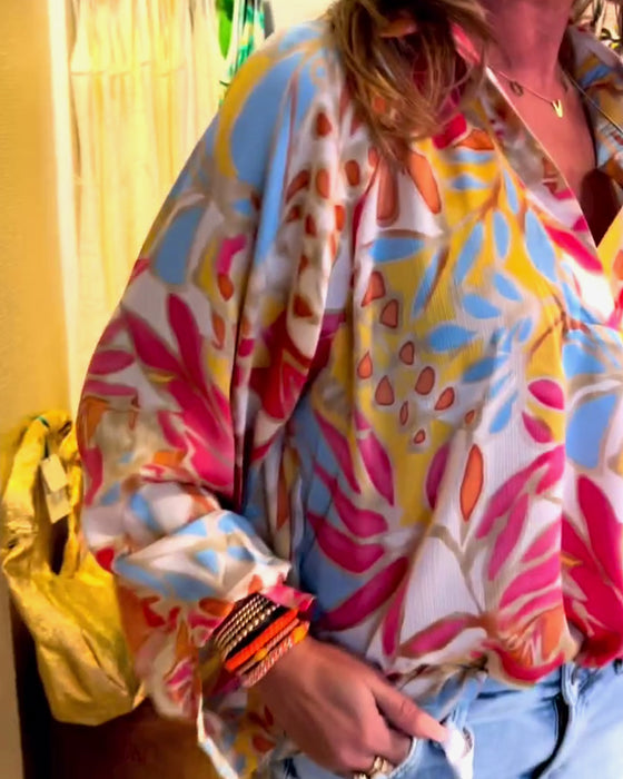 Haut à manches longues imprimé à revers