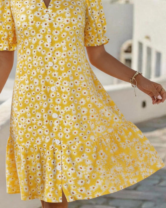 Robes Daisy Imprimé Col V