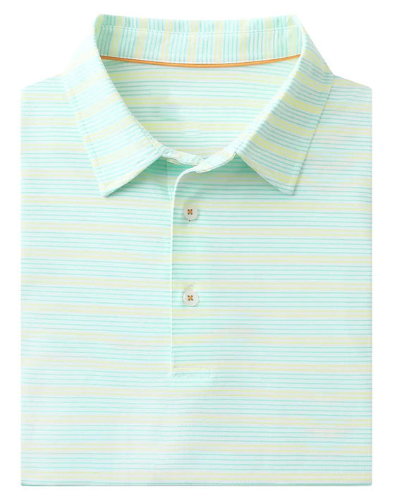 T-Shirt Col Bleu Et Blanc Fine Rayure