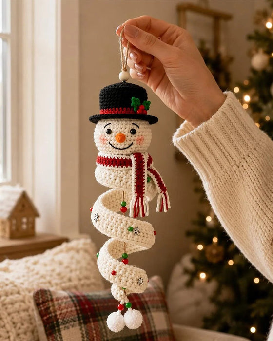 ☃️ Kit DIY Bonhomme De Neige En Spirale Au Crochet