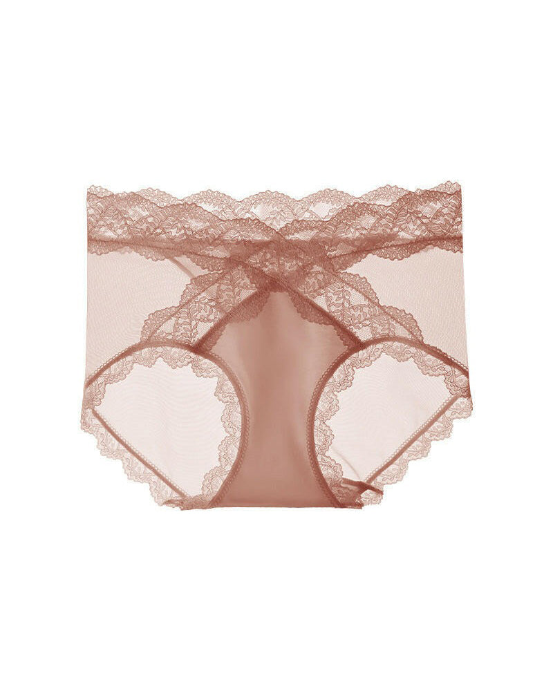 Sous-Vêtements Femme Taille Haute Dentelle Sans Couture Extensible Soyeux