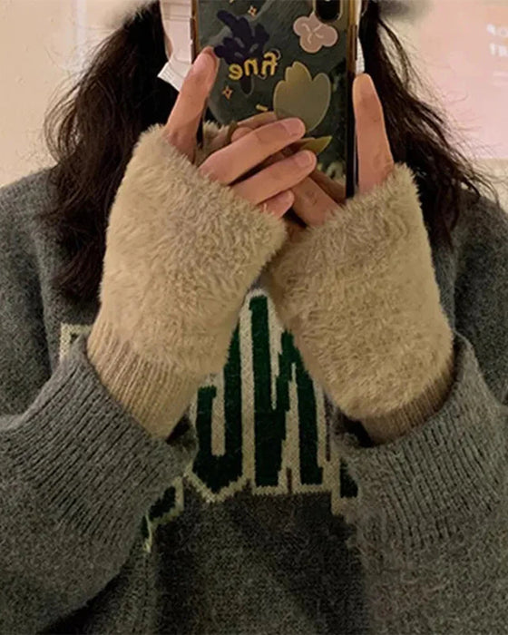 Gants Uni À La Mode Chaud