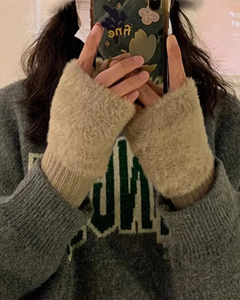 Gants Uni À La Mode Chaud