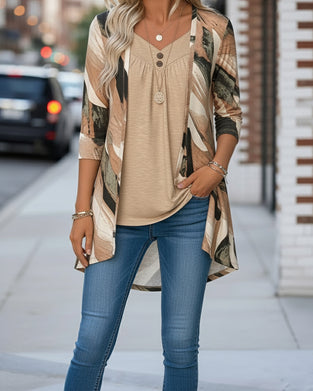 Haut Deux-En-Un À Imprimé Patchwork