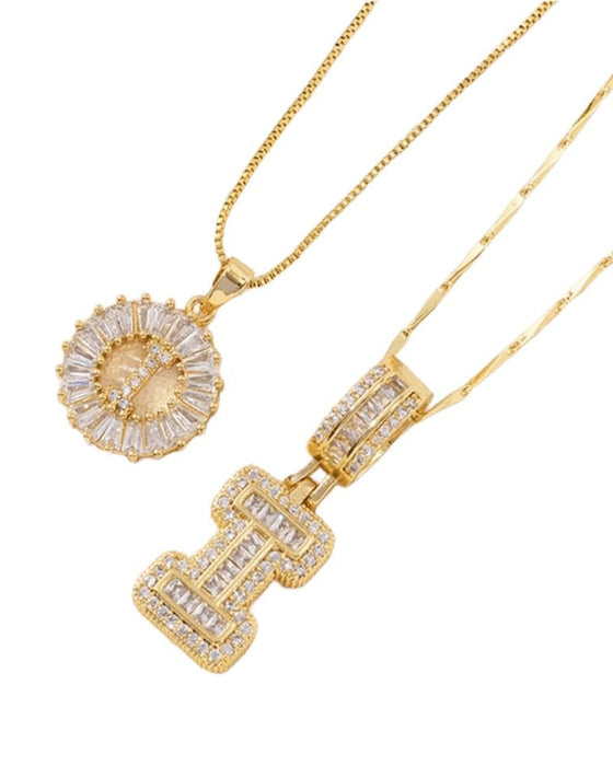 Colliers Lettre Initiale Pendentif 2 Paquet