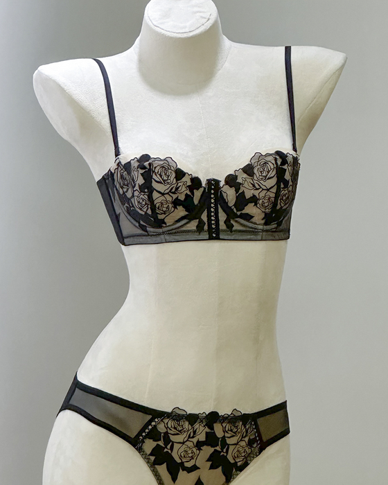 Soutien-gorge Femme Ultra Fin Sexy Rose Broderie Dentelle