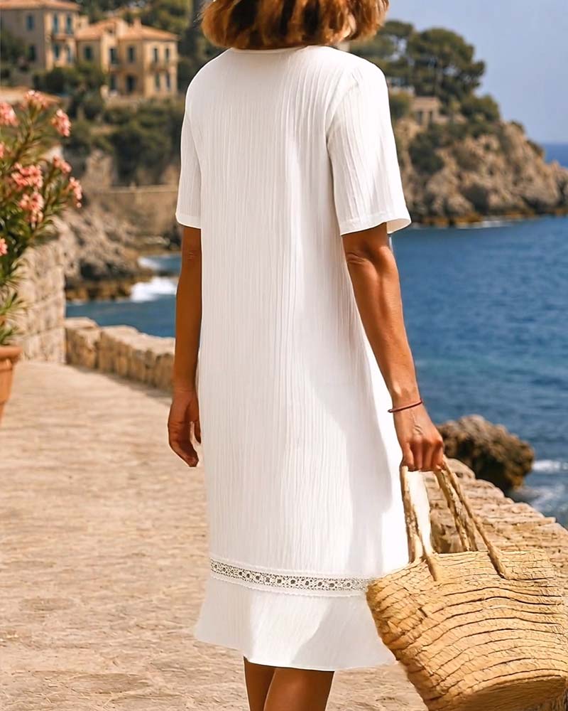 Robe Dentelle Patchwork Texturée