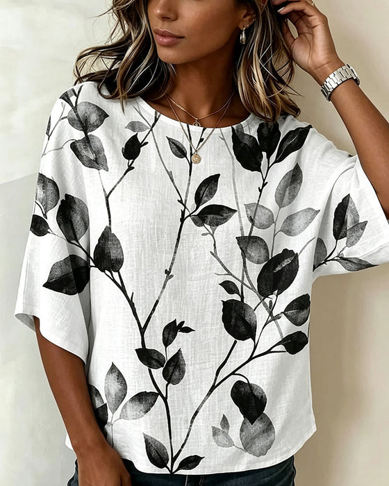 Blouse Lâche Lavage À L'Encre