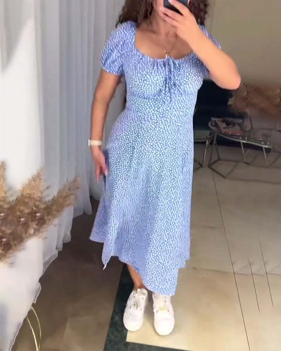 Robe florale coupe slim décontractée