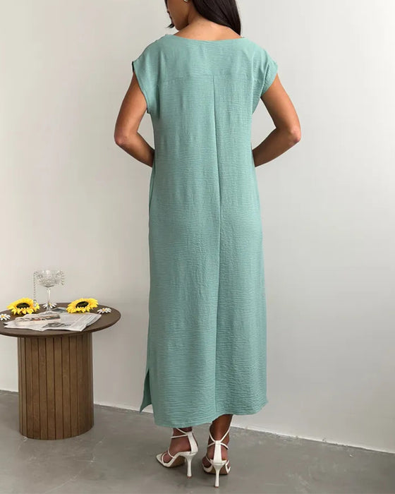Robe Midi Longueur Fente Lâche