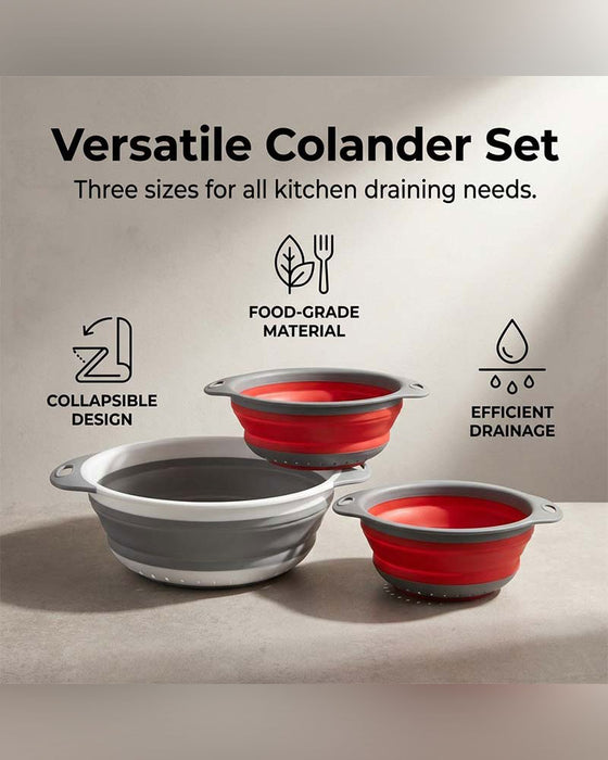 Ensemble Passoire Égouttoir De Cuisine Pliable Avec Plateau D'Égouttage