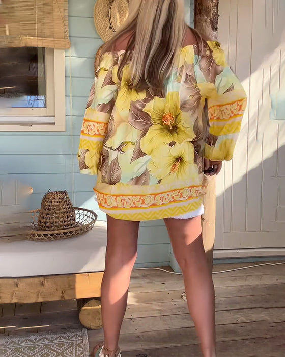 Blouse Off-Shoulder Imprimé Resort