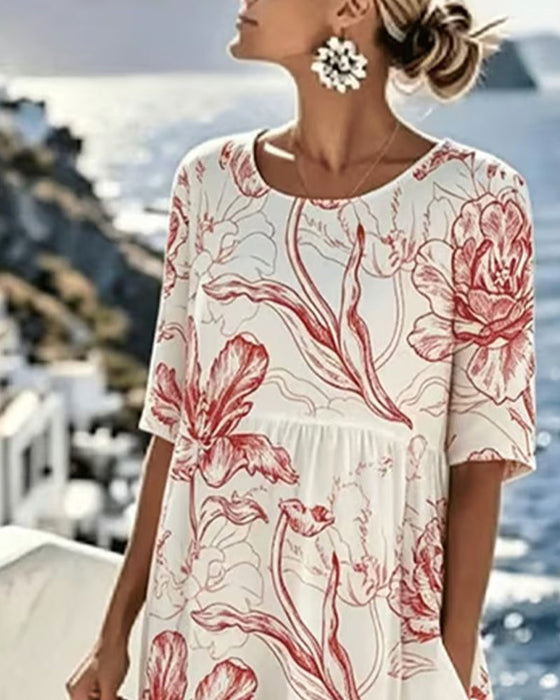 Robe Demi-Manches Imprimé