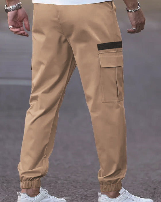 Pantalon Homme Poignet Élastique Unie Décontracté