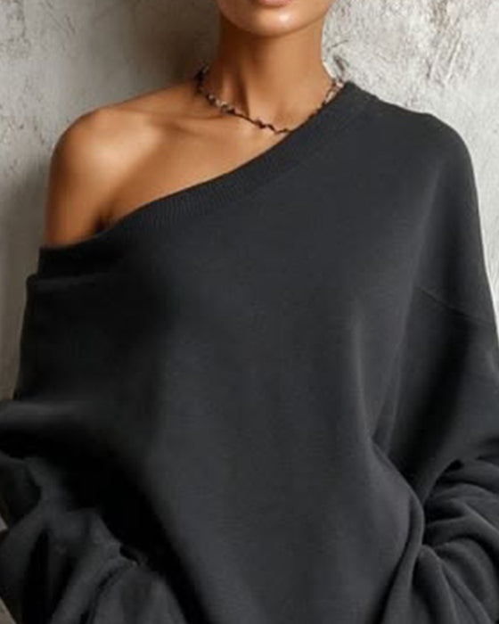 Robe Manches Longues Une Épaule