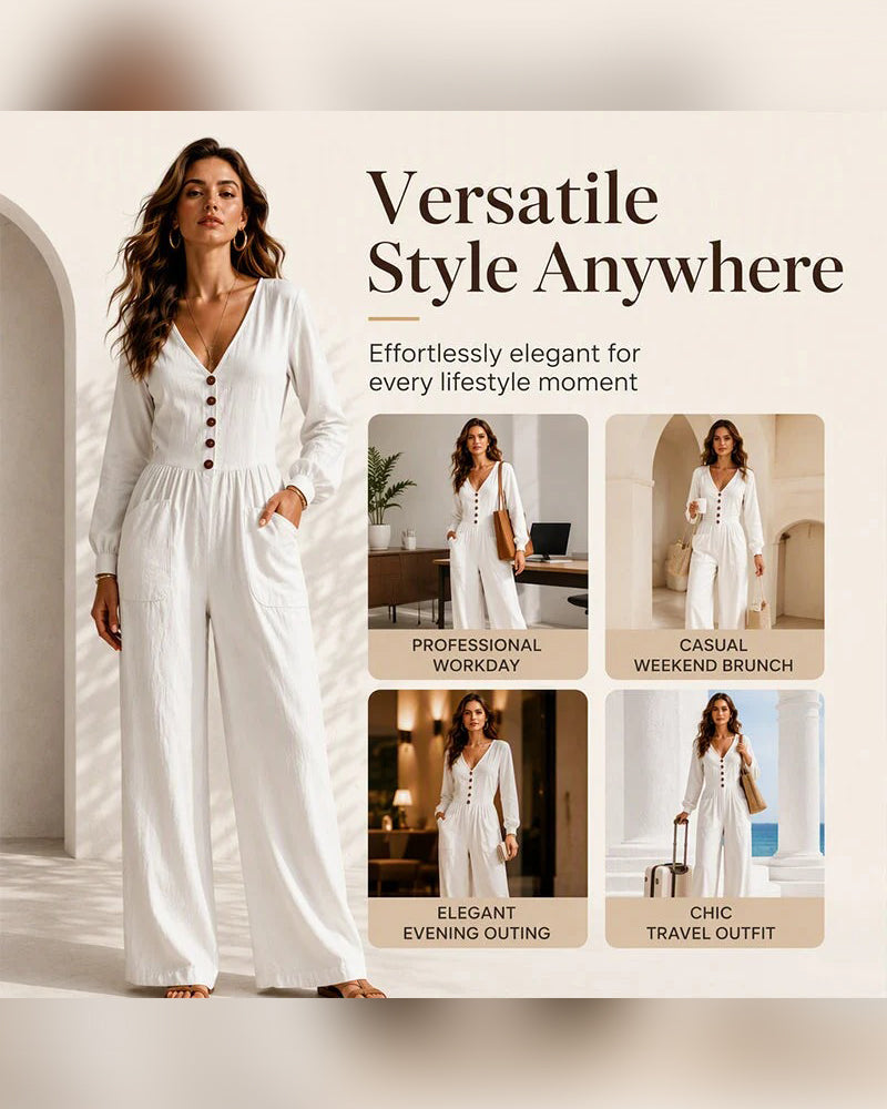 Combinaison Casual Poche Manches Longues