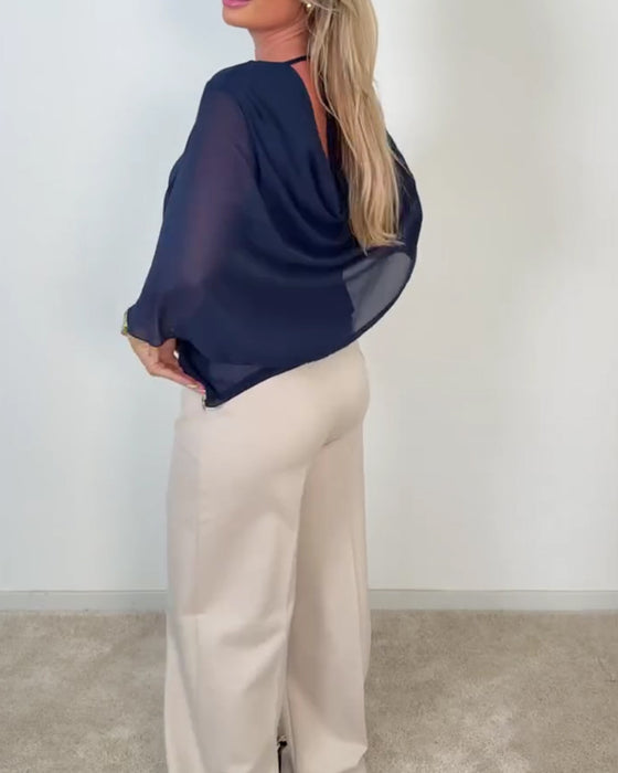 Blouse Manches Cloche Col Rond