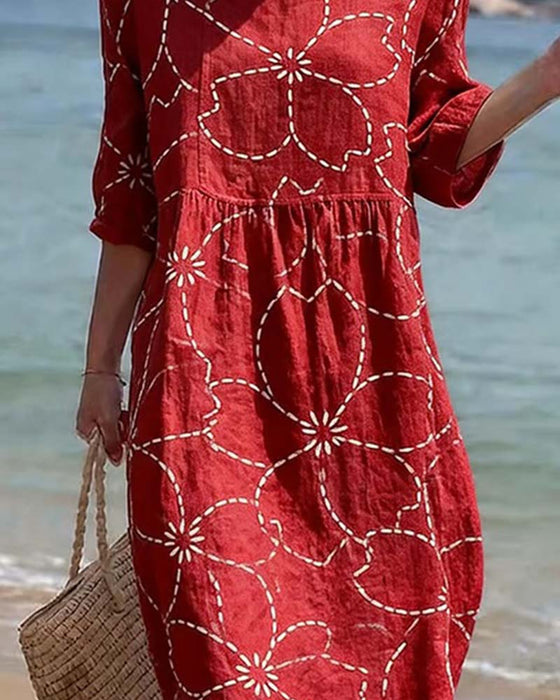 Robe Décontractée Florale Imprimé