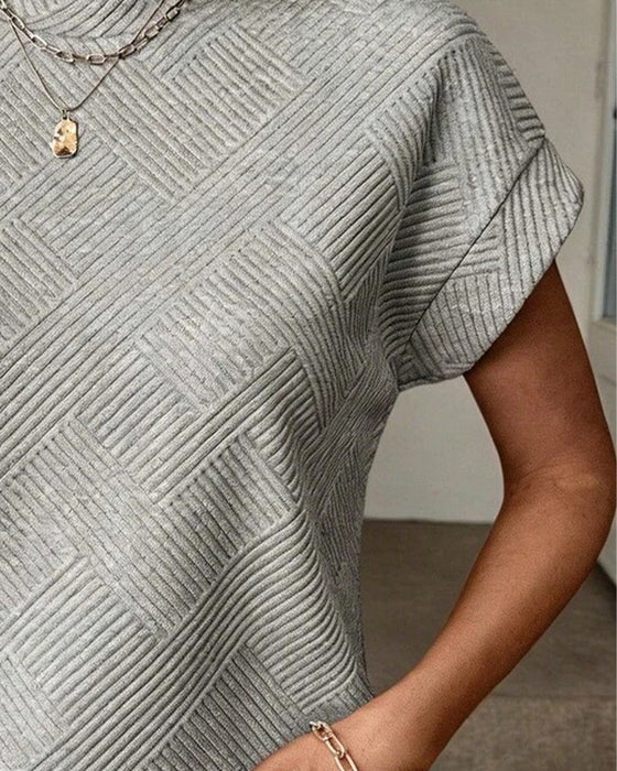 Blouse Unie Col Rond