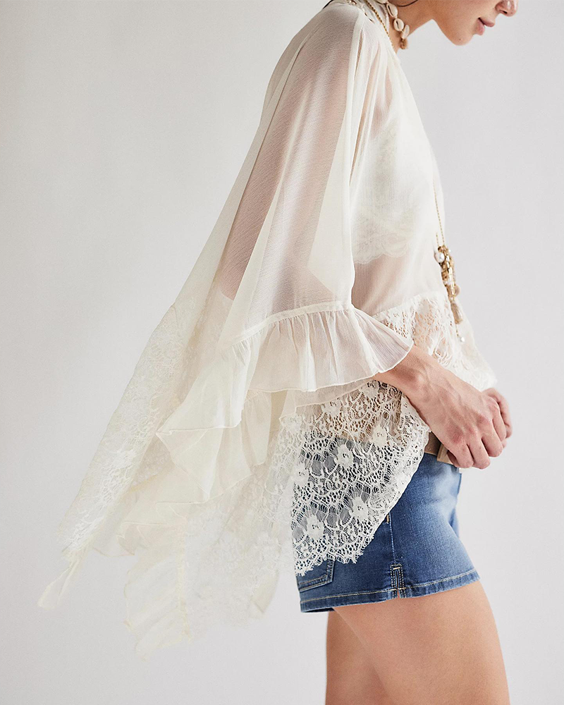 Cover-Up Dentelle Patchwork Mesh