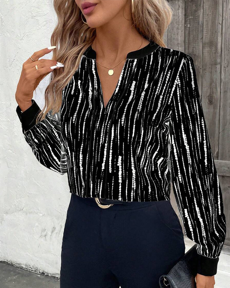 Blouse À Imprimé Géométrique Tendance