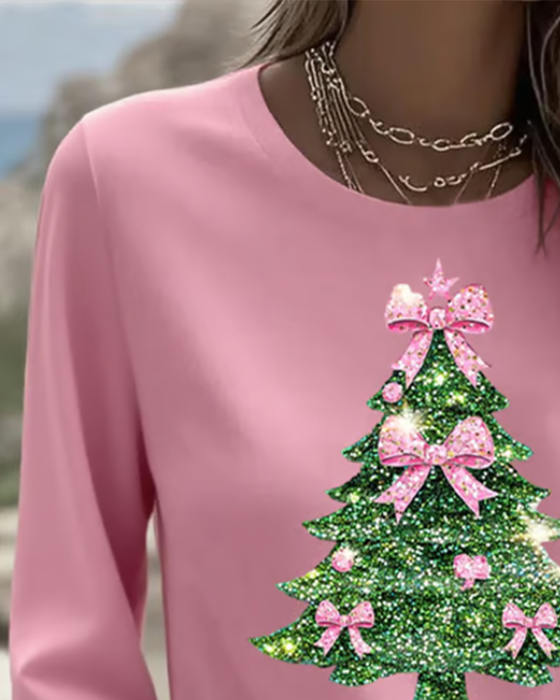 Haut De Noël À Manches Trois Quarts