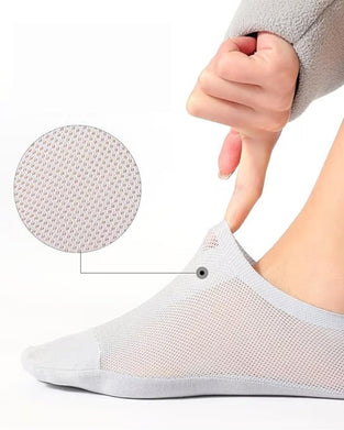 Socquettes Fines Invisibles En Coton Peigné, Antidérapantes