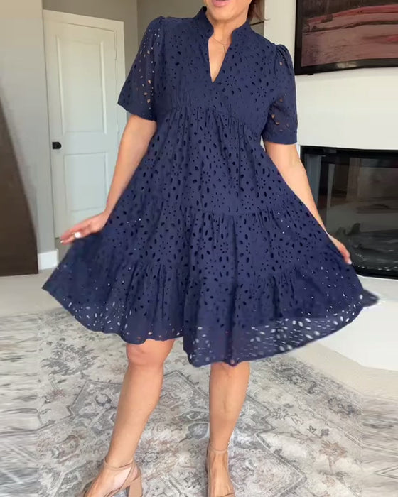 Robe Col Montant Creux Ligne-A