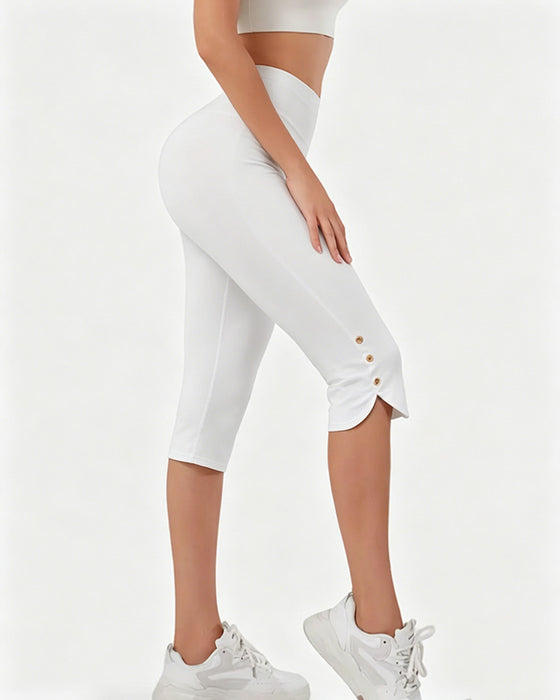 Leggings Uni Ajusté Raccourci