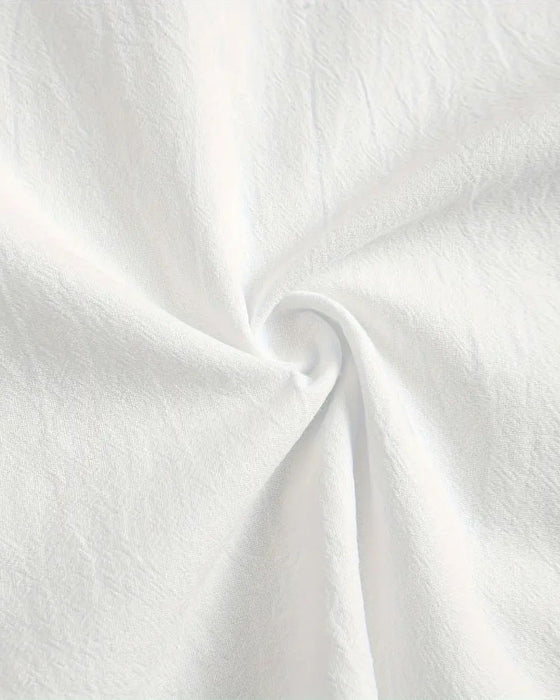 Blouse Col Bouton Uni Manches Courtes