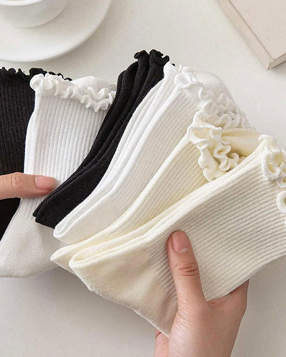 Chaussettes Femmes Bord Volanté (6 Paires)