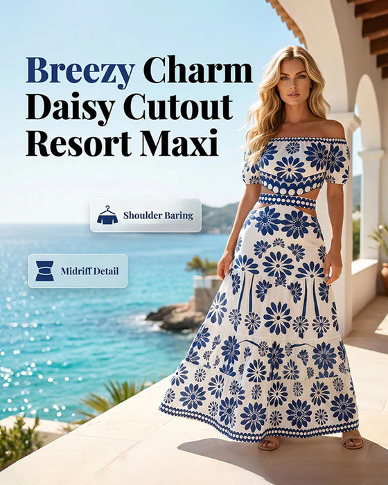 Robe Off-Shoulder Florale Découpée