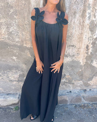 Robe Sans Manches Unie Fashion Longue