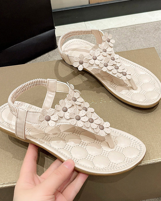 Sandales De Plage Avec Fleurs 3D