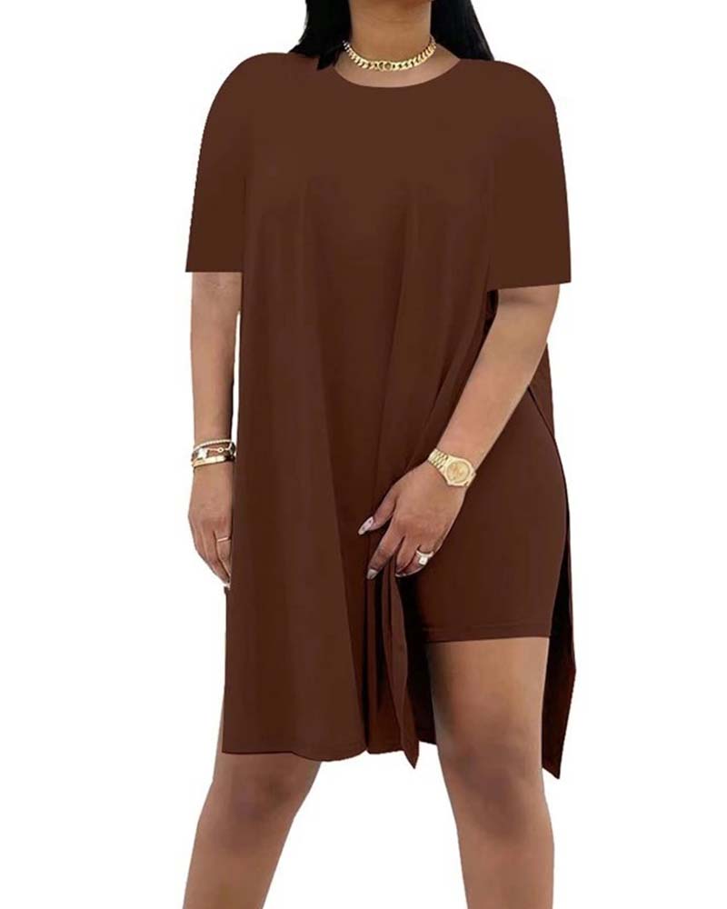 Ensemble Uni Ample Manches Courtes Pantalon
