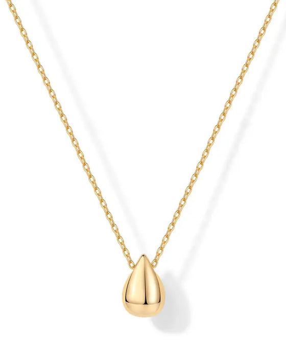 Collier Femme Pendentif Goutte Plaqué Or 14K Avec Chaîne Ajustable